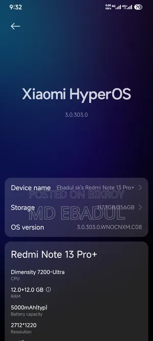 Xiaomi Redmi Note 13 Pro+ 256 GB White