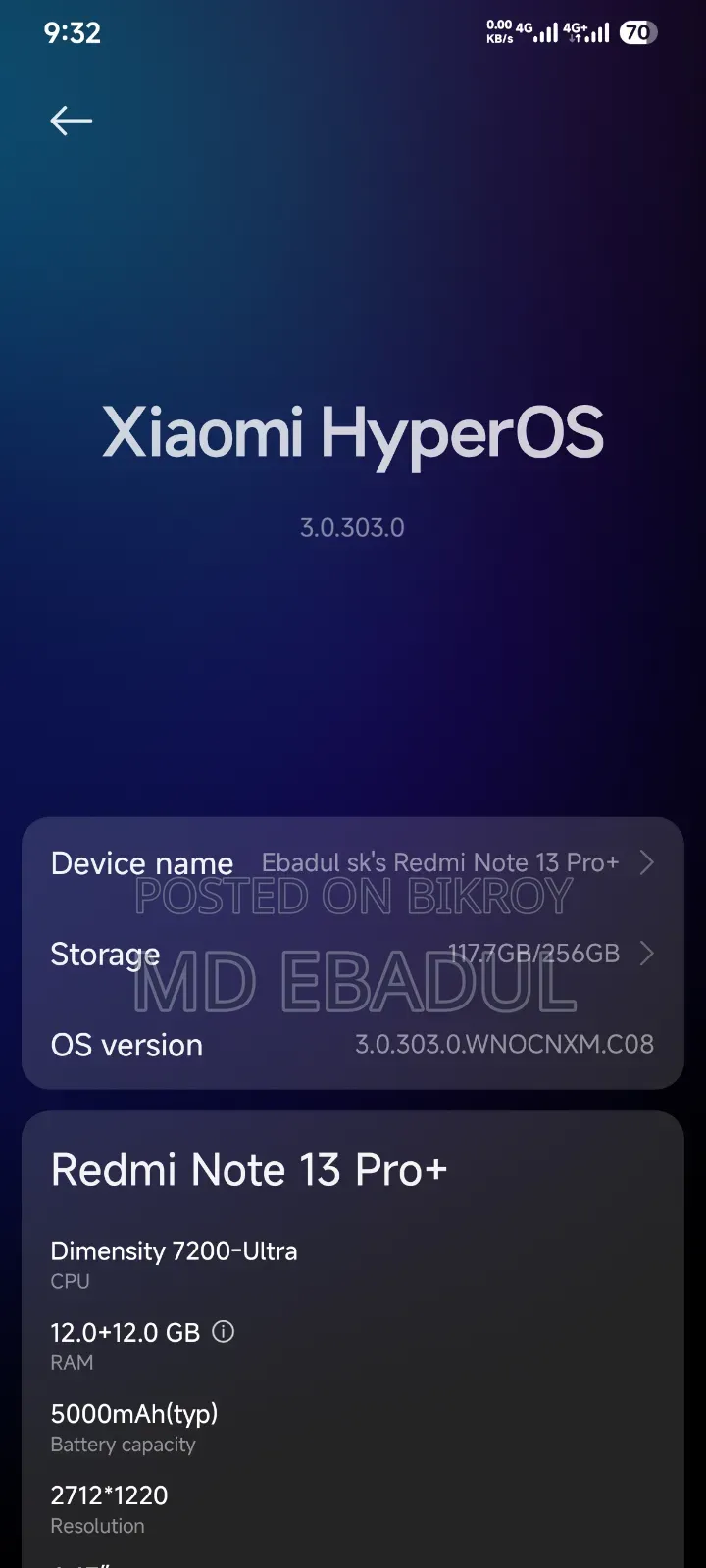 Xiaomi Redmi Note 13 Pro+ 256 GB White