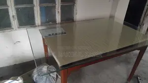 Glass Dining Table (Wooden Frame)