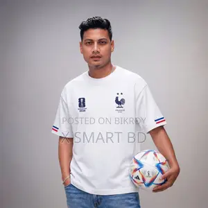 Premium France Fan Edition Drop Shoulder White Color
