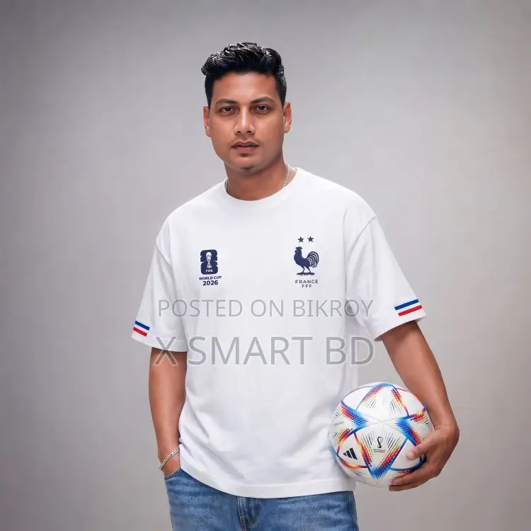 Premium France Fan Edition Drop Shoulder White Color