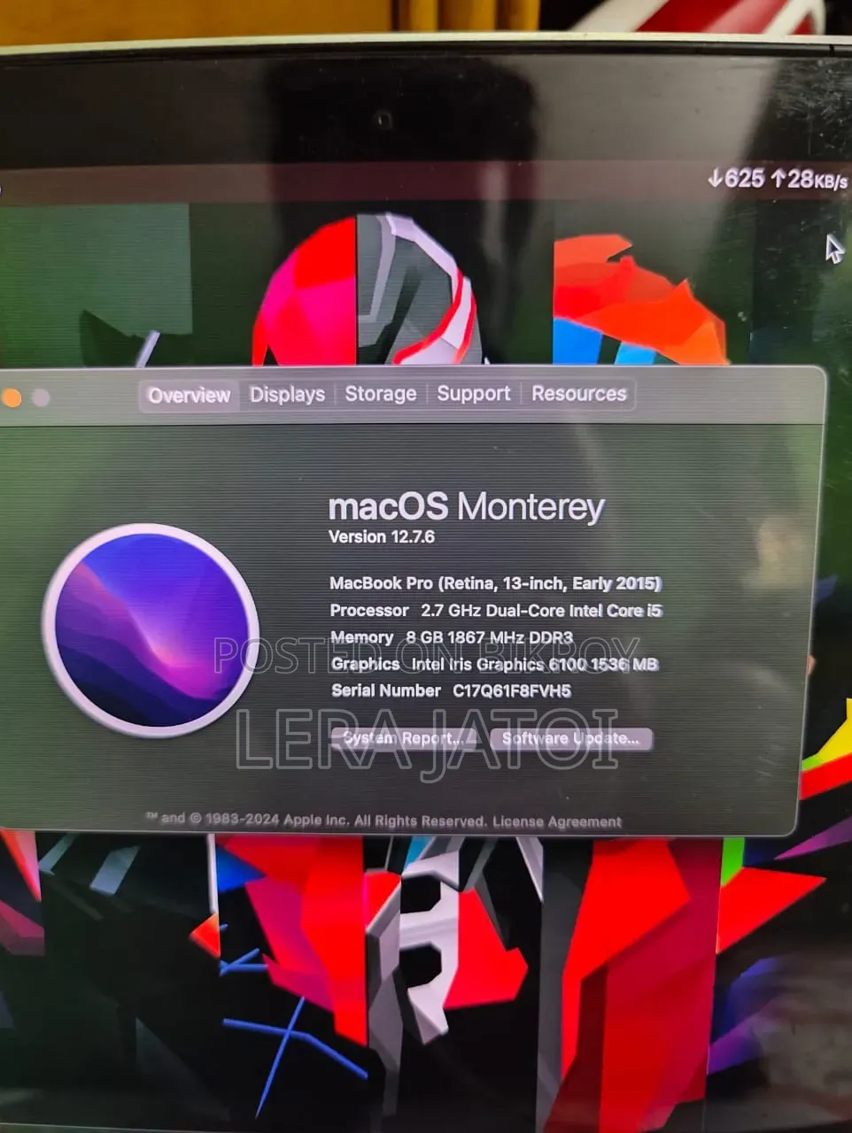 Laptop Apple MacBook 2015 8GB Intel Core I5 SSD 256GB