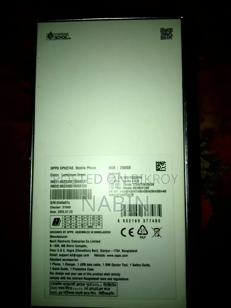 Oppo Reno14 F 256 GB Green