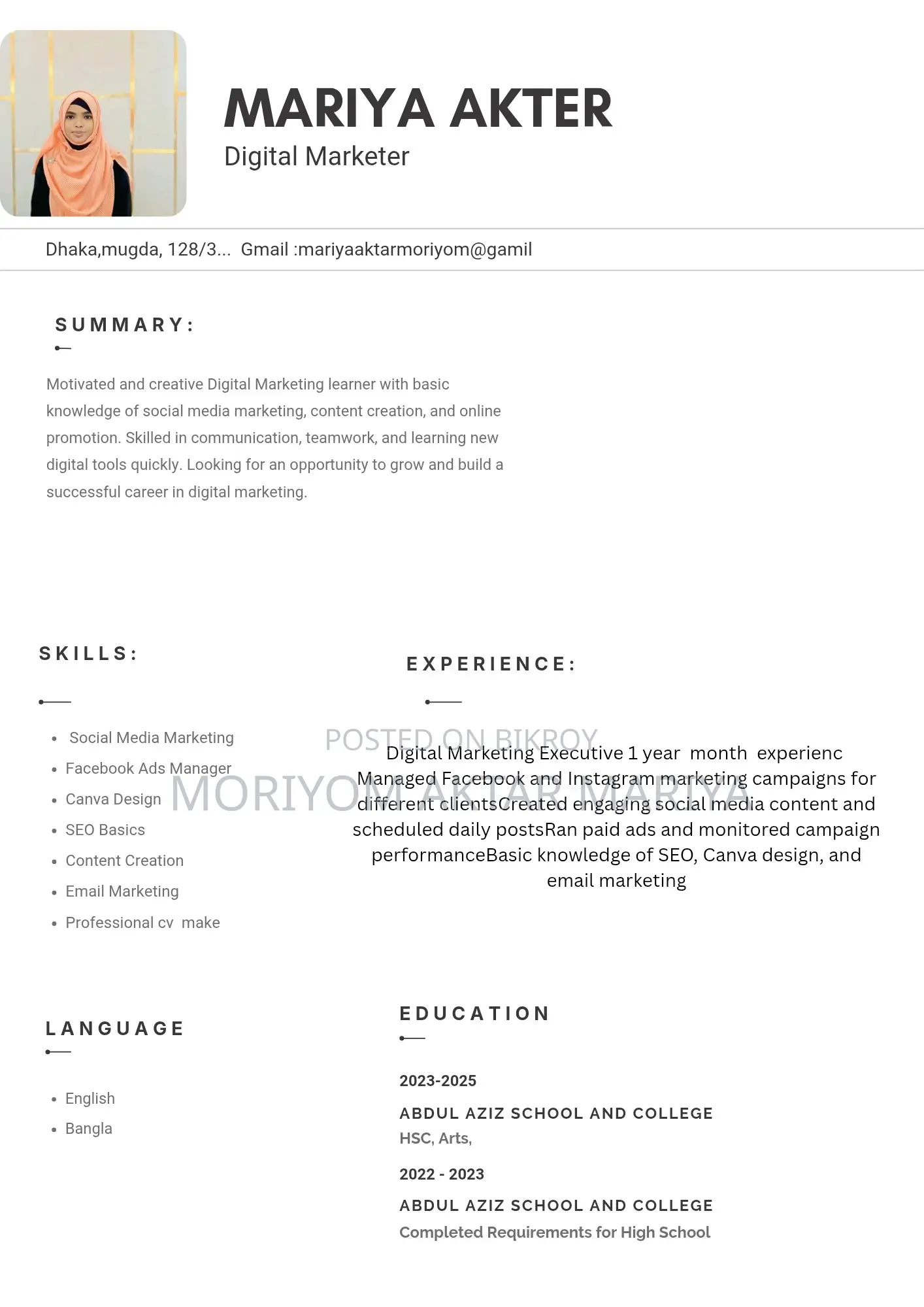Part Time Digital Marketing Assistant