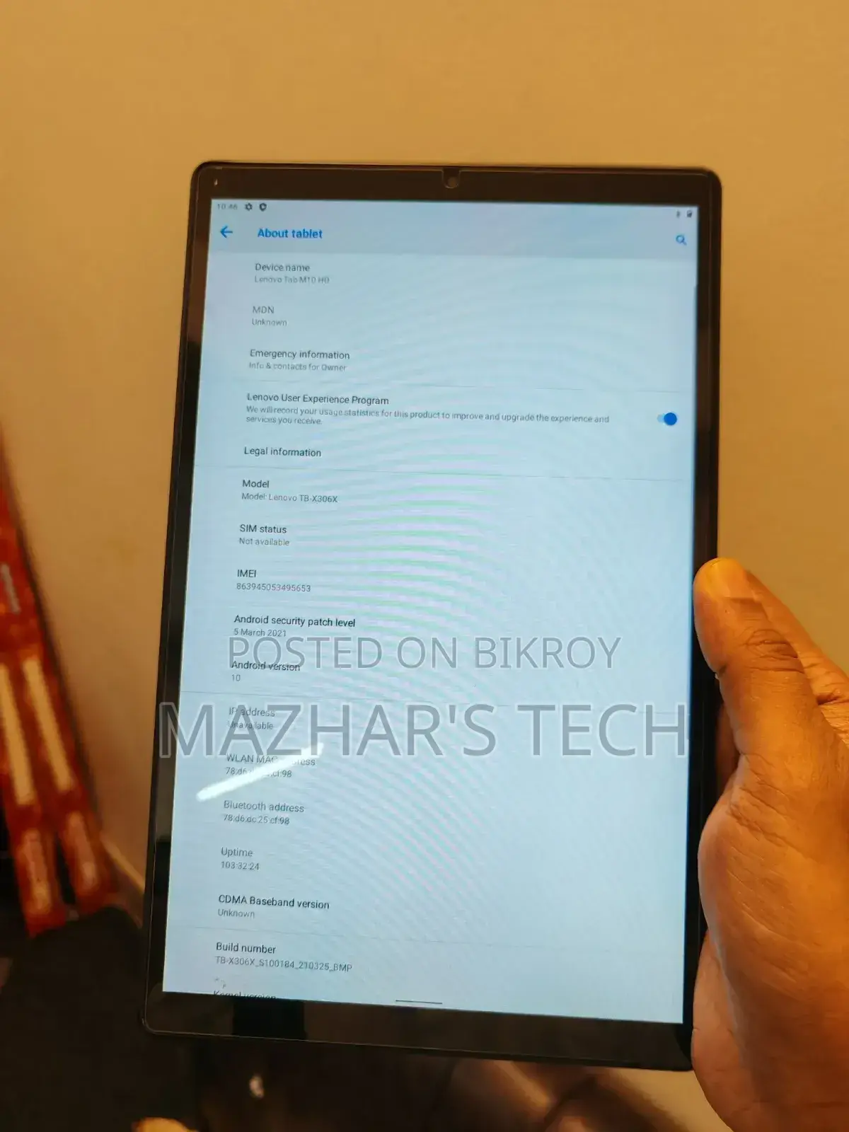 Lenovo Tab M10 HD Gen 2 64 GB White