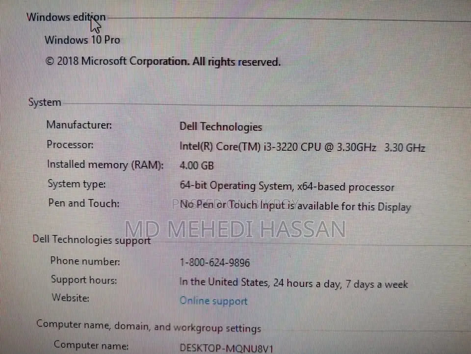 Desktop Computer Dell OptiPlex 3010 4GB Intel Core I3 HDD 350GB