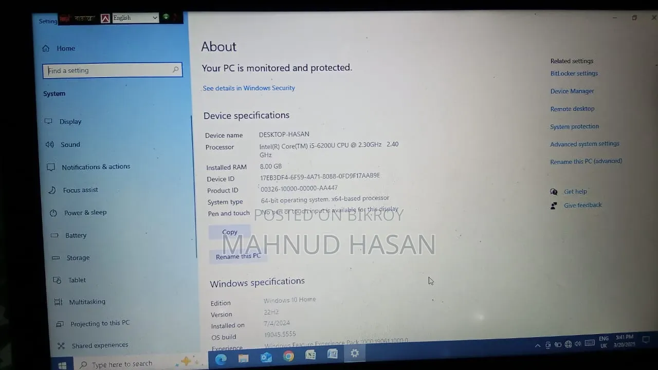 Laptop HP 8GB Intel Core i5 SSD 128GB