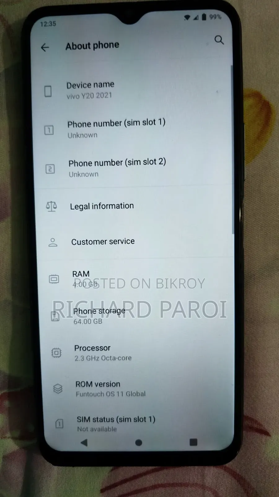 Vivo Y20 64 GB Black