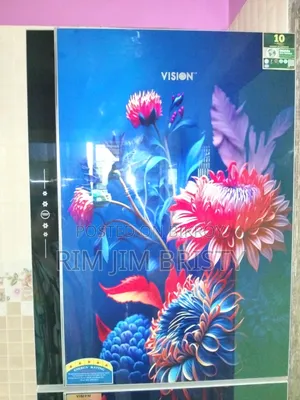 Vision Glass Door Refrigerator RE-305 Liter Pink Daisy Top Mount