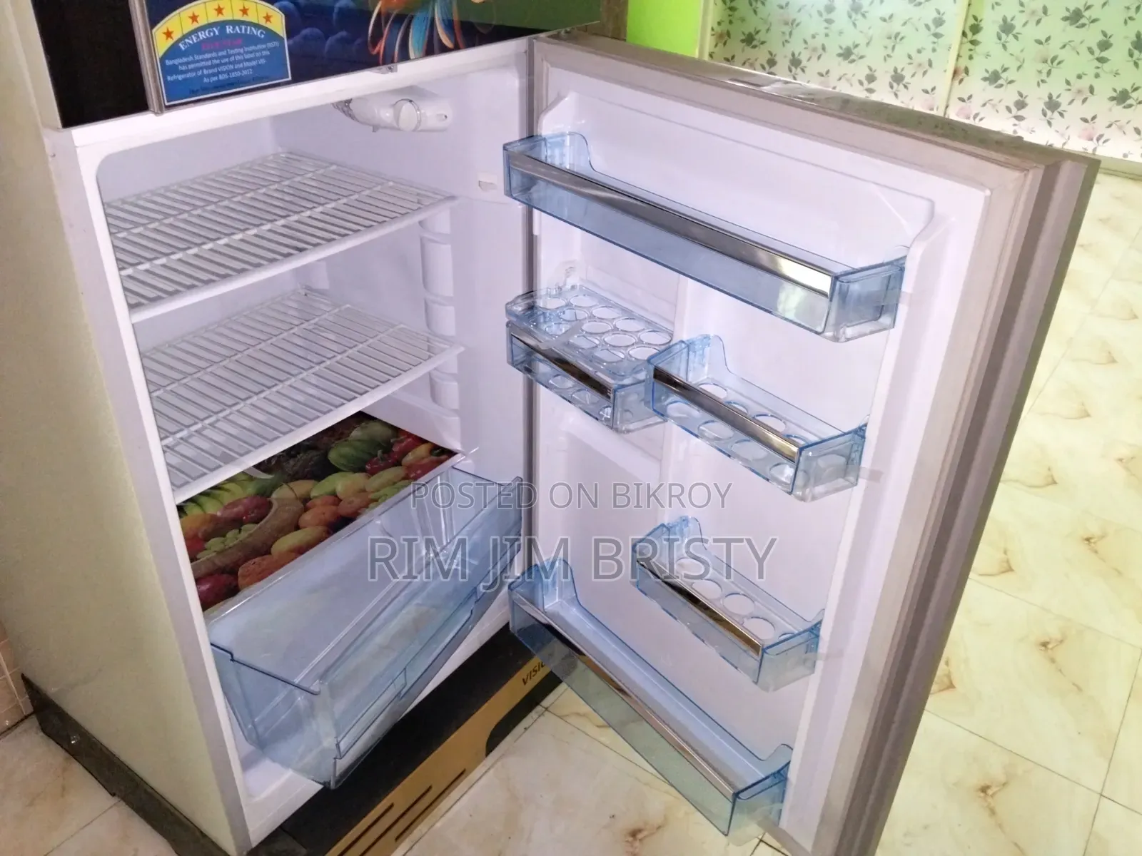 Vision Glass Door Refrigerator RE-305 Liter Pink Daisy Top Mount