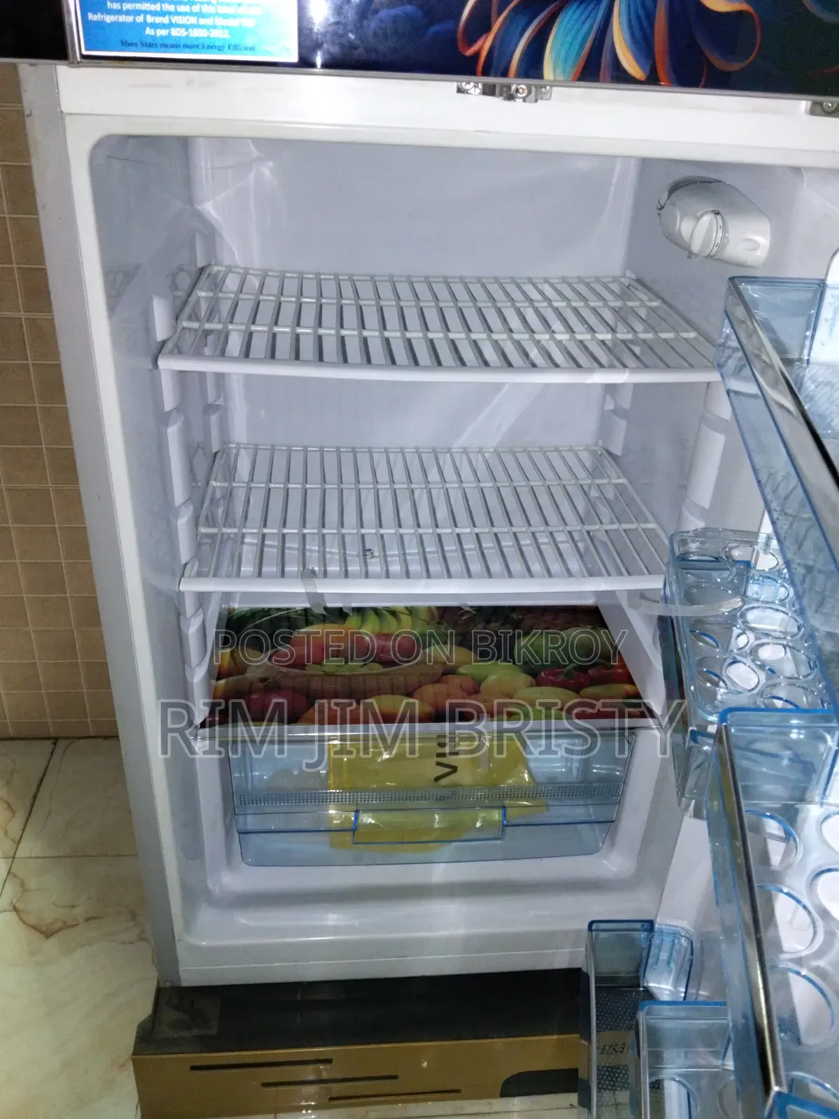 Vision Glass Door Refrigerator RE-305 Liter Pink Daisy Top Mount