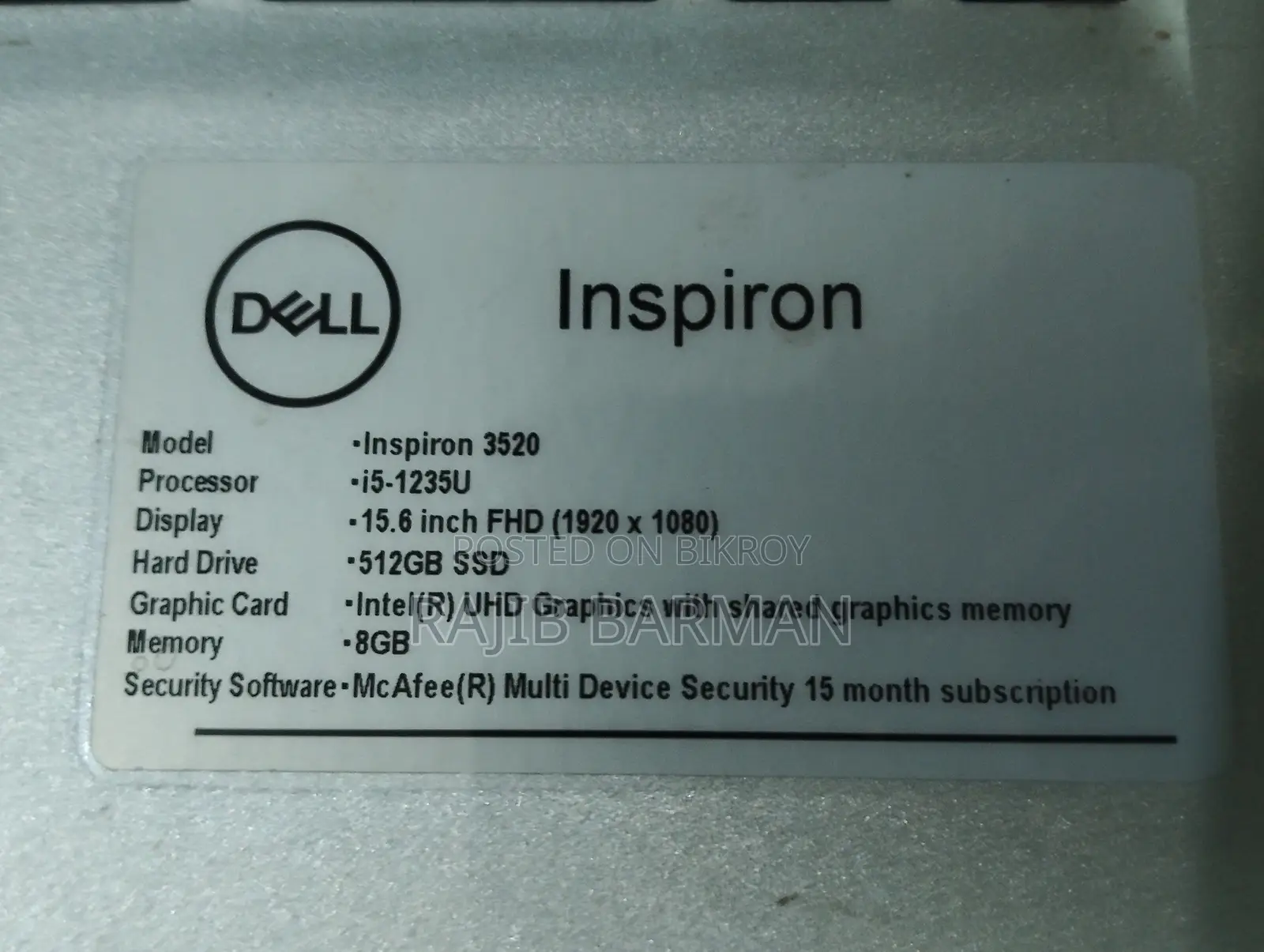 New Laptop Dell Latitude 3520 8GB Intel Core I5 SSD 512GB