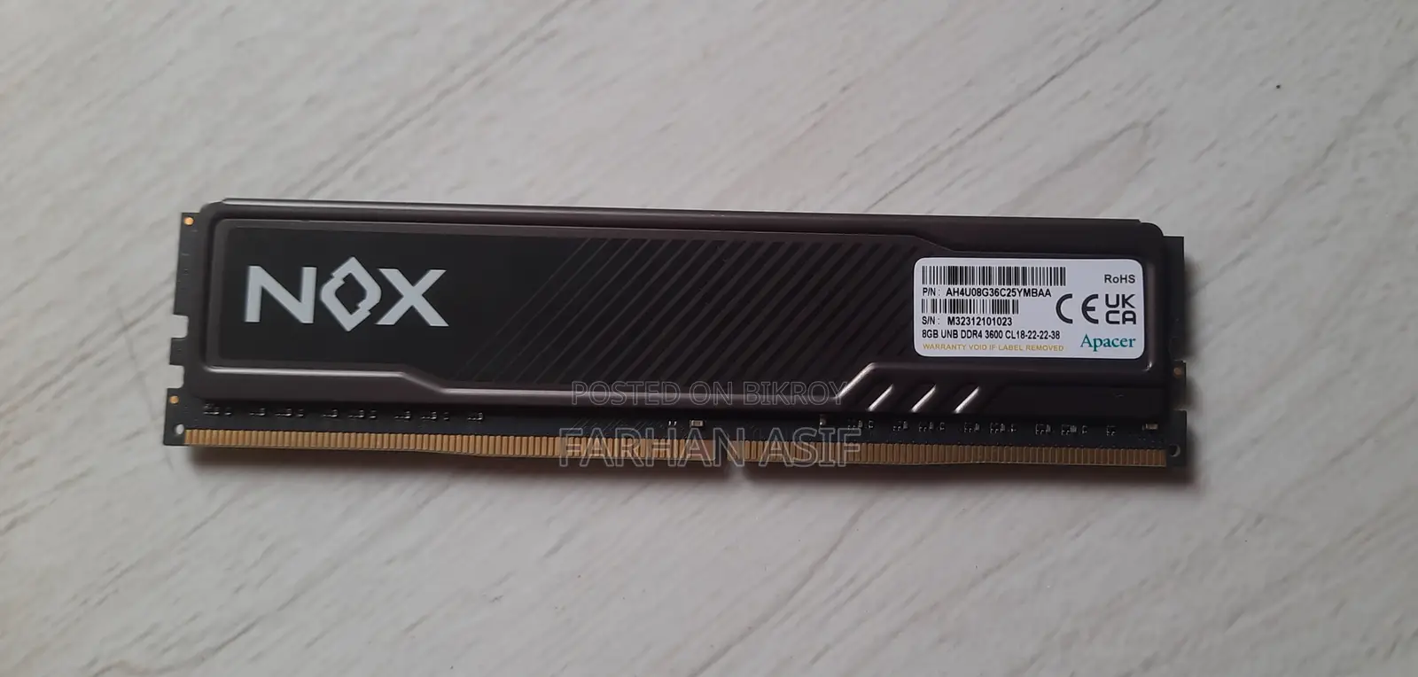 Apacer Nox 8gb Ddr4 3600mhz Gaming Desktop Ram