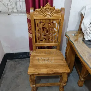 Chittagong Teak Wood Dining Table 6 Chairs