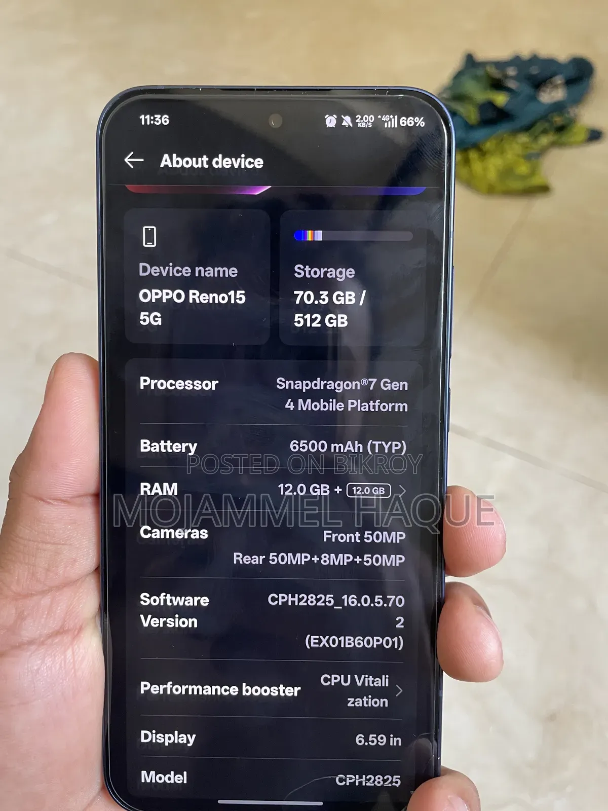 Oppo Reno15 5G 512 GB Blue