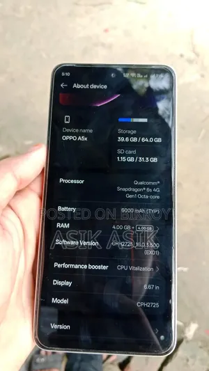 Oppo A5X 128 GB Purple