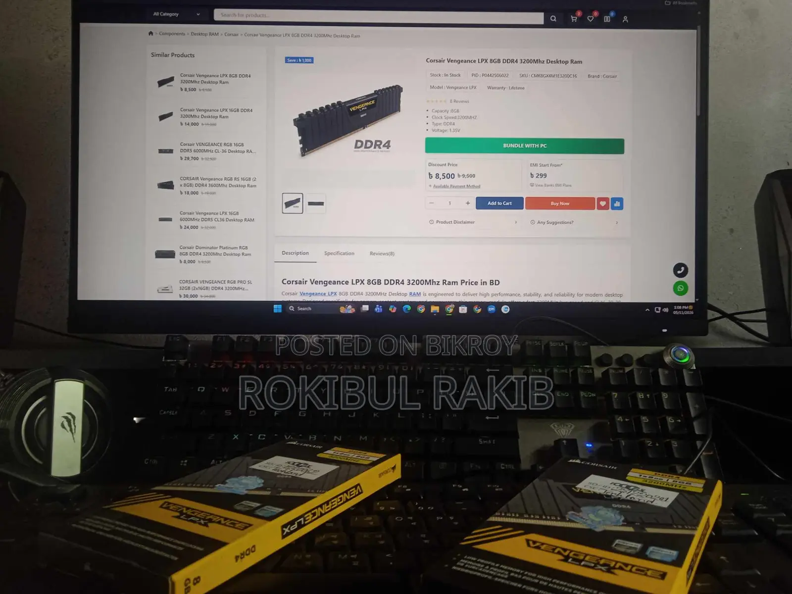 Corsair Vengeance LPX 8gb Ddr4 3200mhz