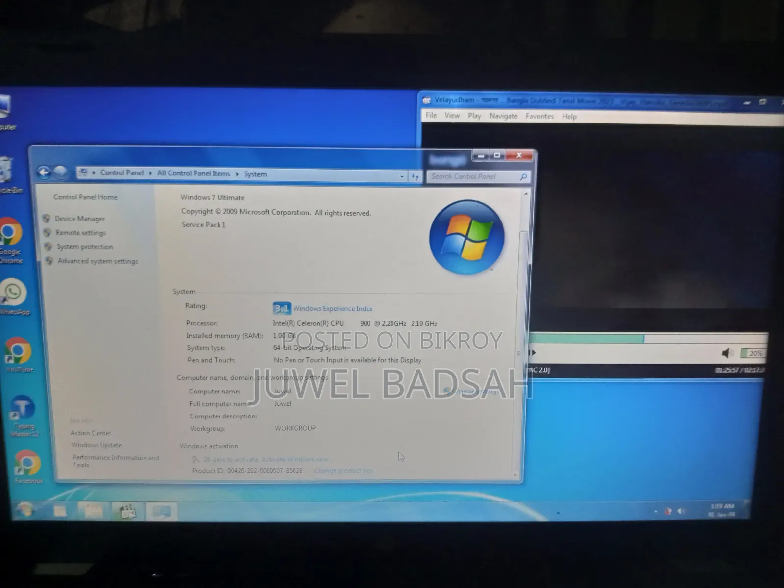 Laptop HP 15-Dw3031 1GB Intel Celeron HDD 500GB