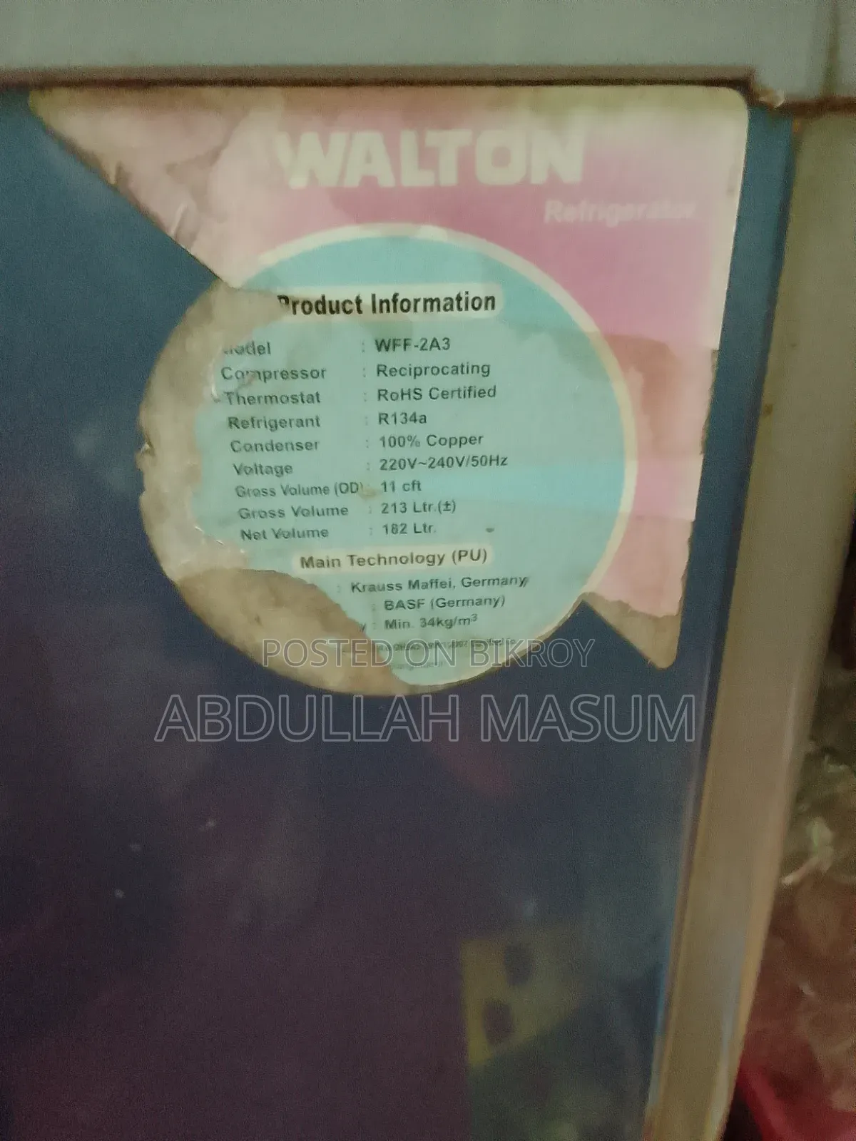 Walton Fridge 6000 Taka