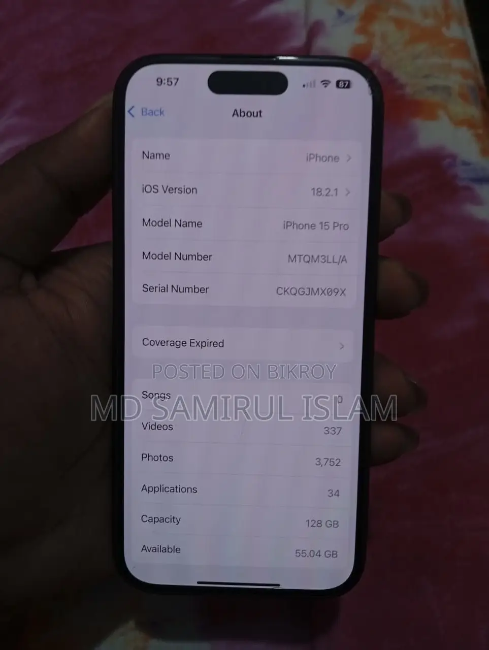 Apple iPhone 15 Pro 128 GB Black