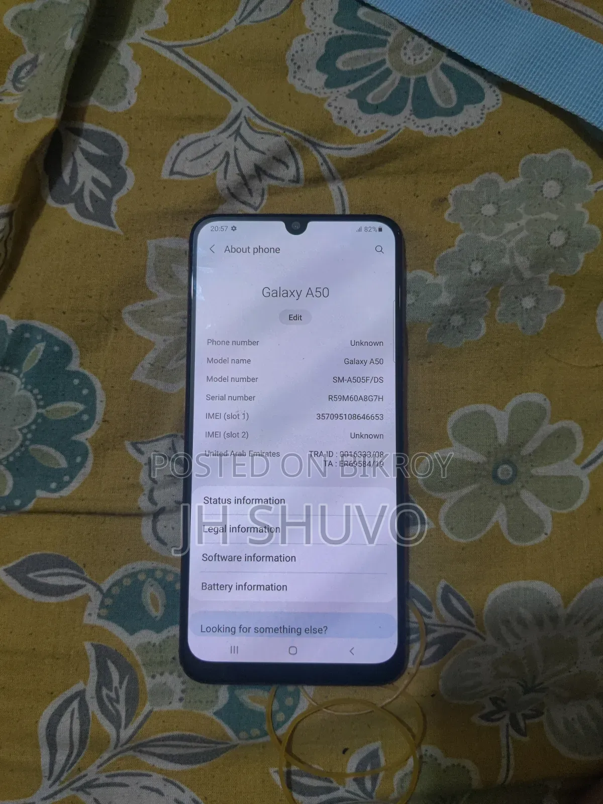 স্যামসাং গ্যালাক্সি এ৫০ ৬৪ জিবি গ্রে