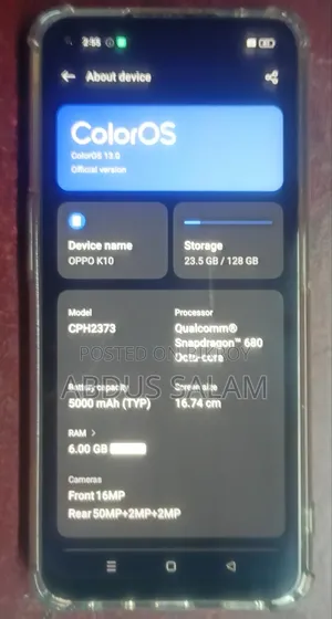 Oppo K10 5G 128 GB Blue