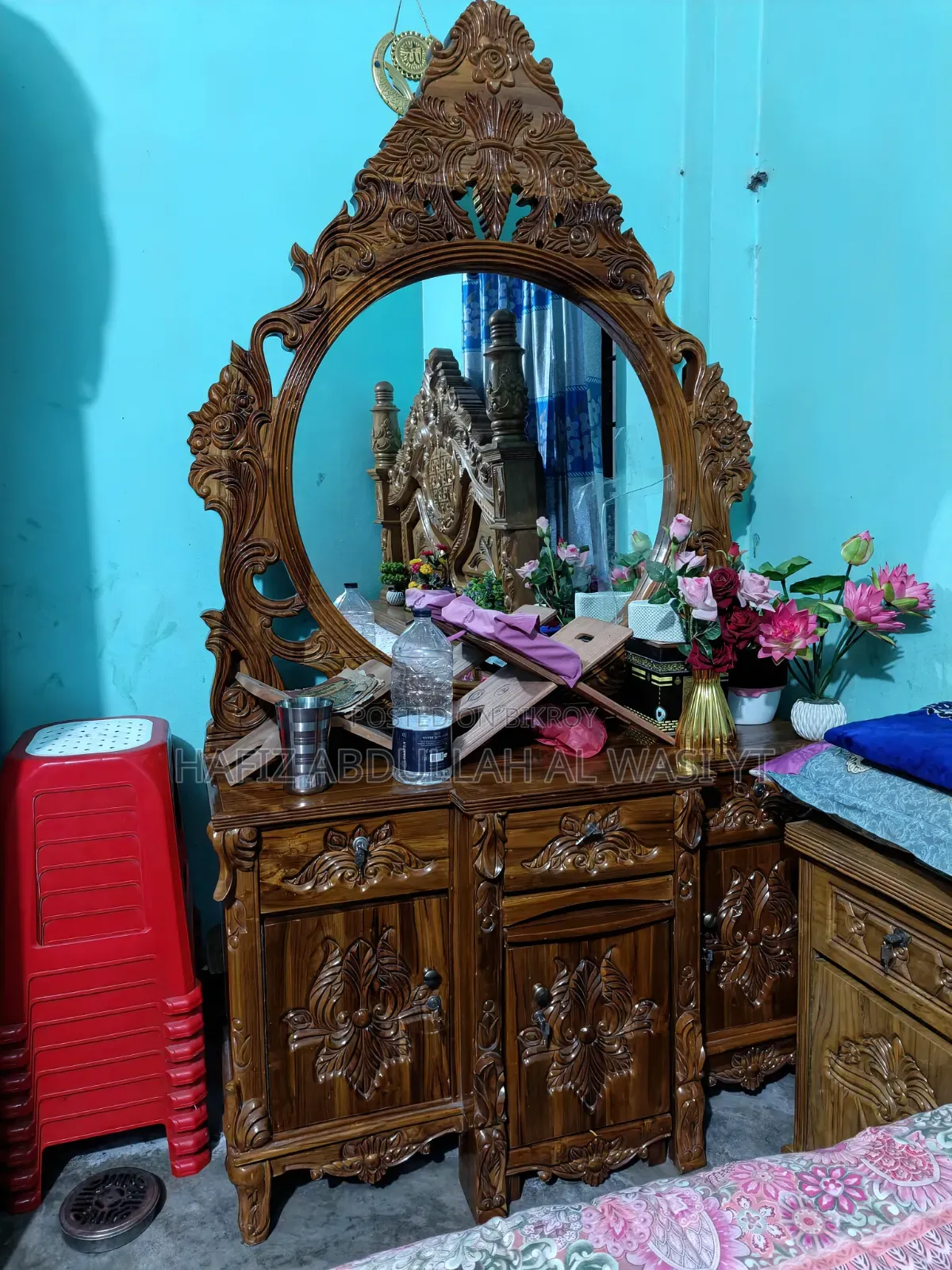 A unique full Chittagong teak wood dressing table