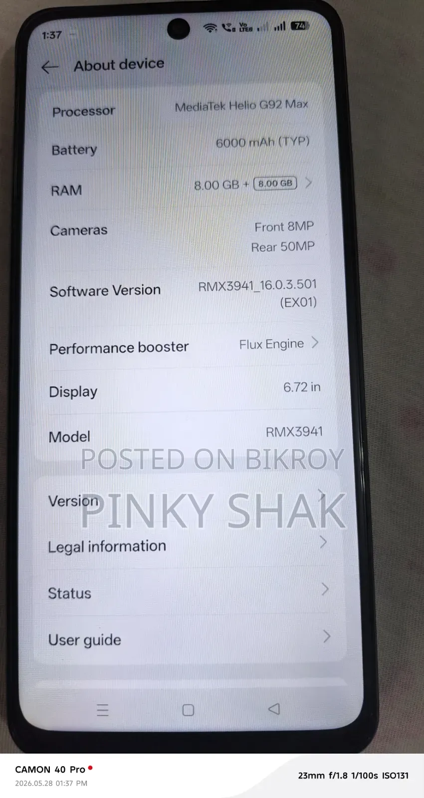 Realme C75 128 GB Black