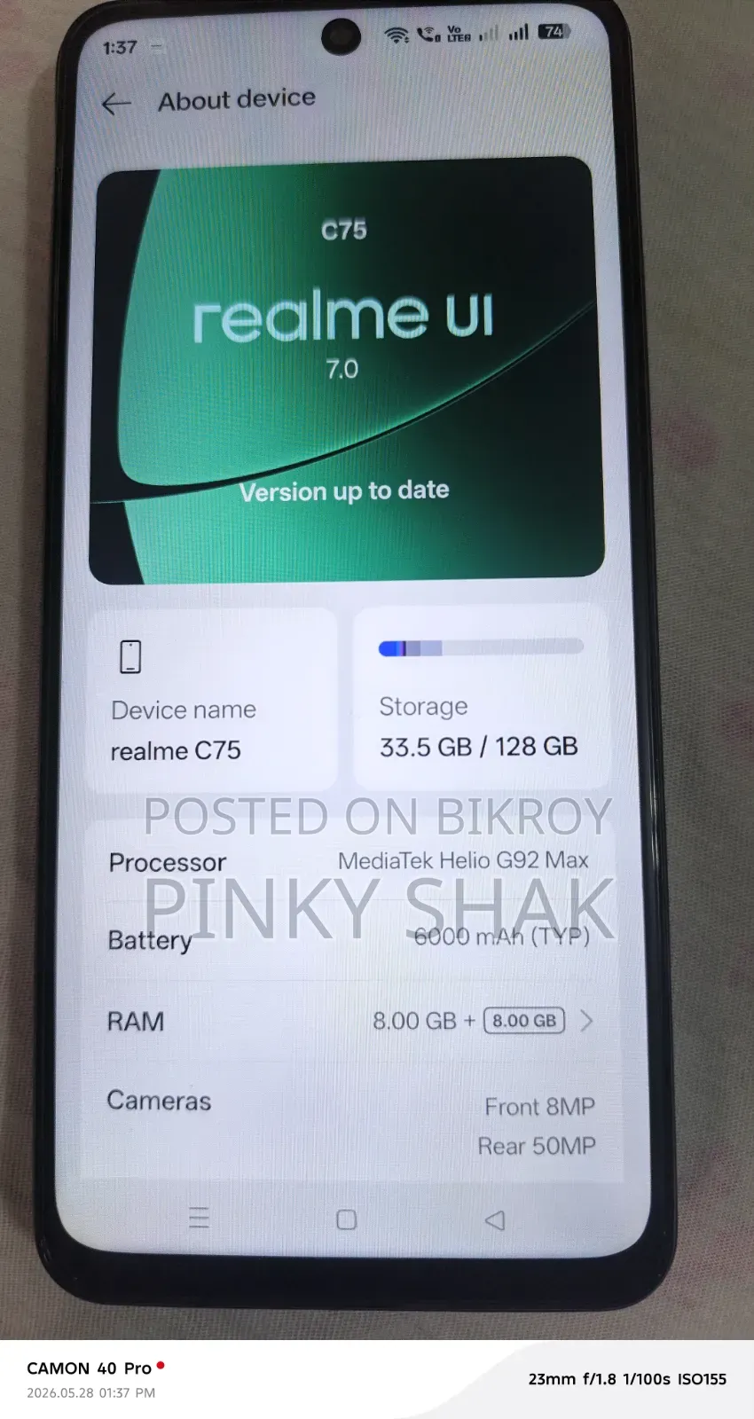 Realme C75 128 GB Black