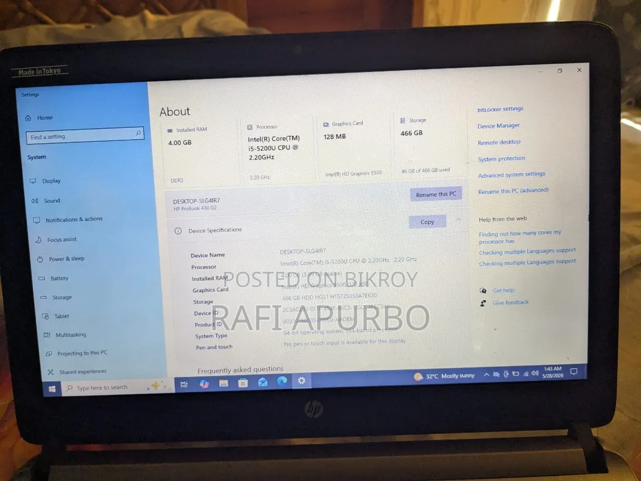Laptop HP ProBook 5310M 4GB Intel Core I5 HDD 500GB