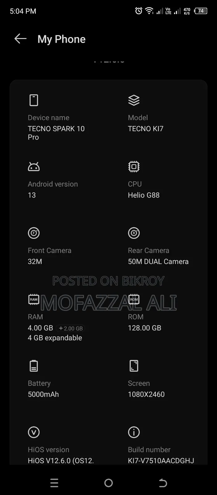 New Tecno Spark 10 Pro 128 GB Silver
