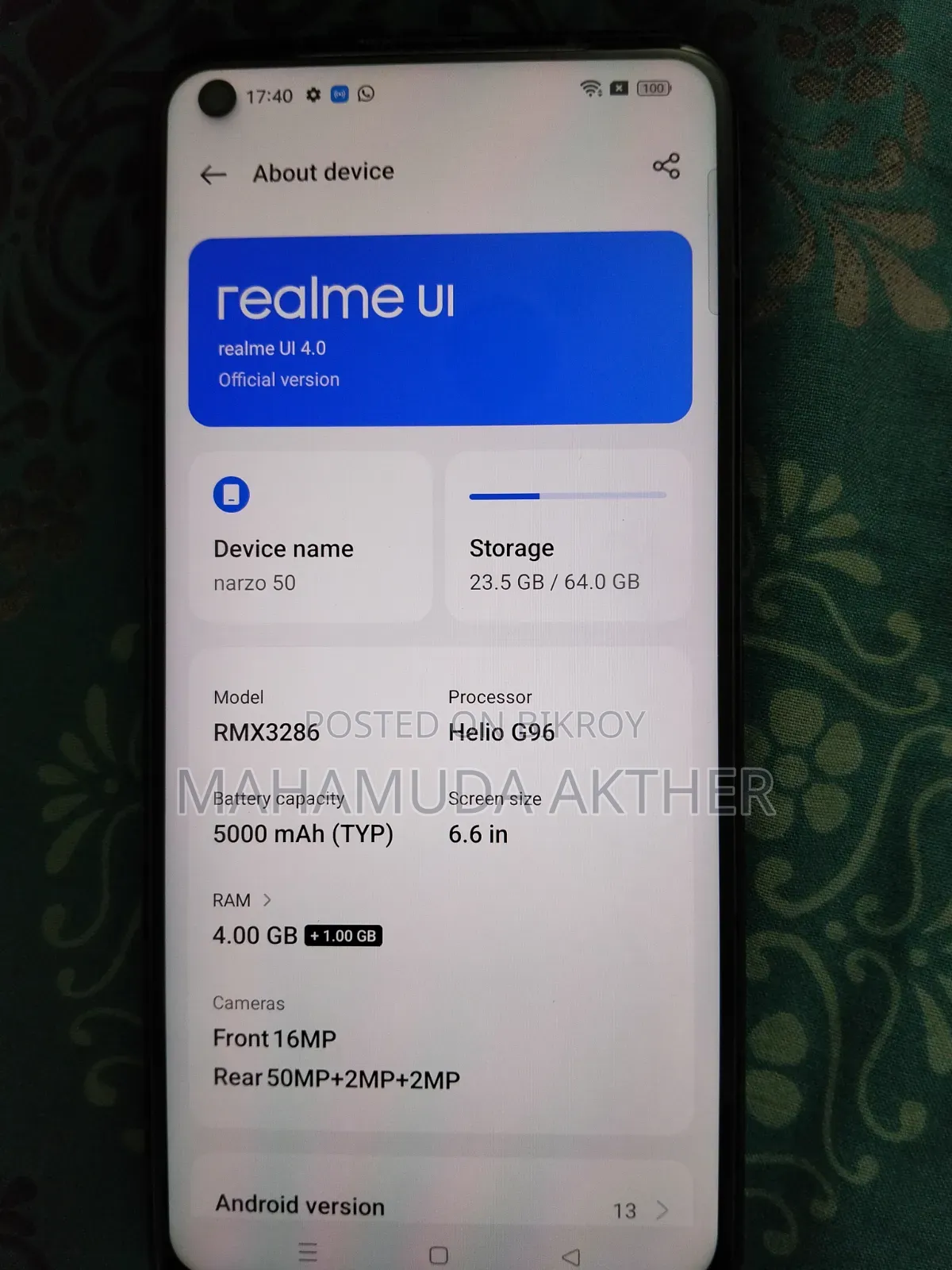 Realme Narzo 50 64 GB Black