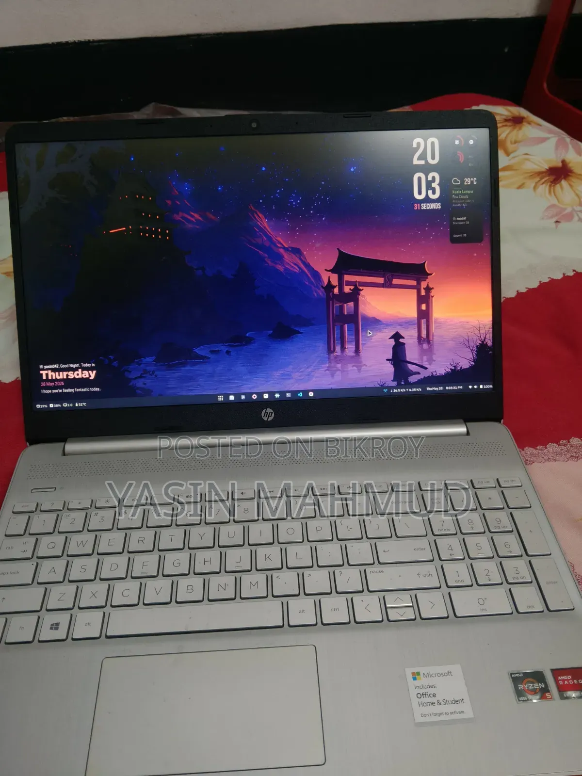 Laptop HP 15s 16GB AMD Ryzen 5 SSD 512GB