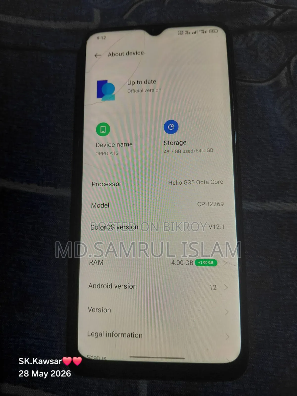 New Oppo A16 64 GB Black