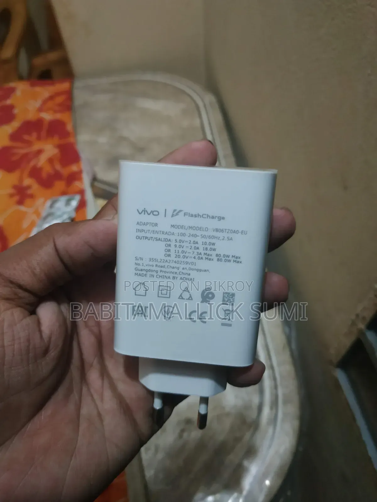 80w Super Flash Charger for Vivo V40 Original