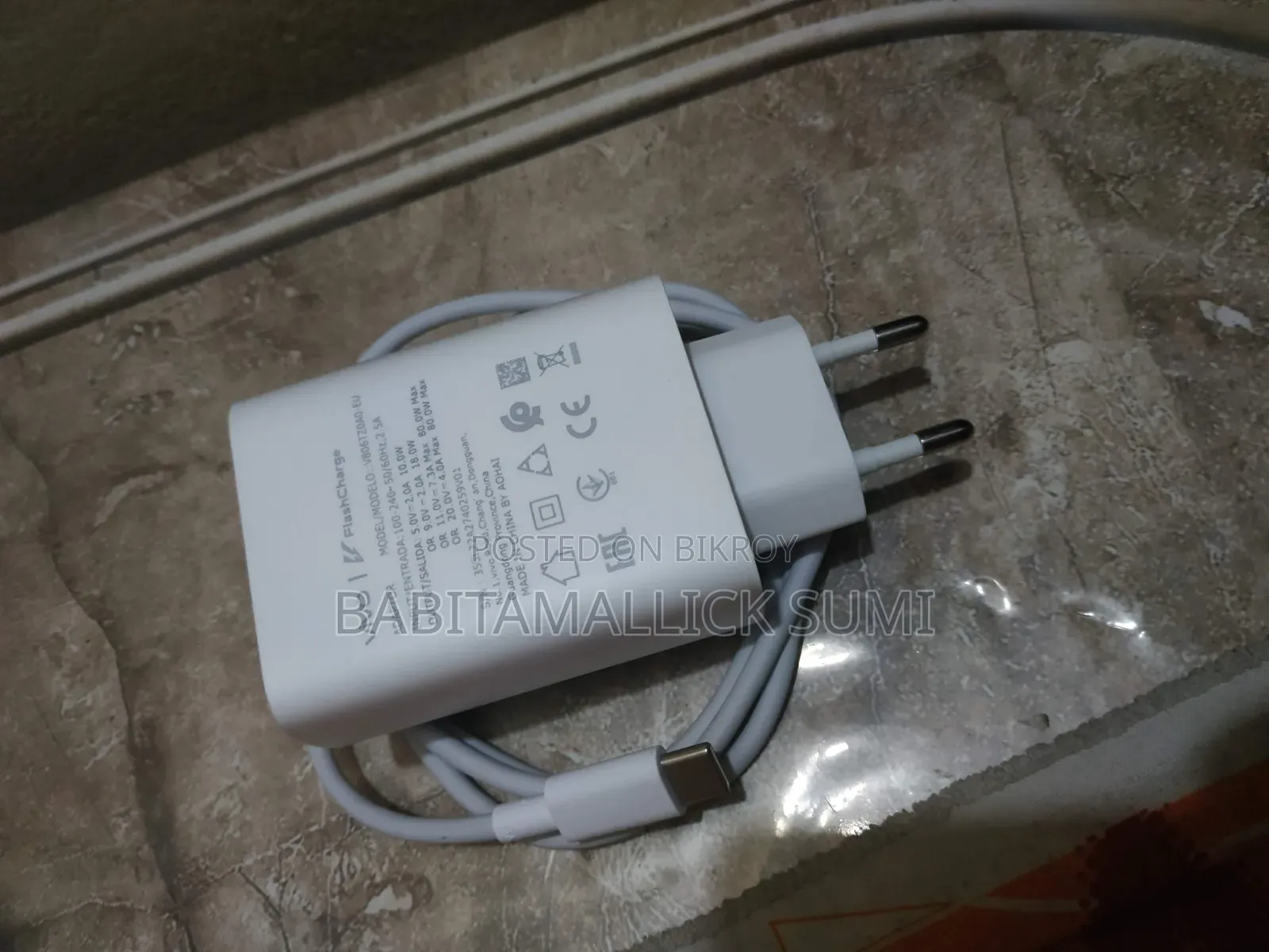 80w Super Flash Charger for Vivo V40 Original