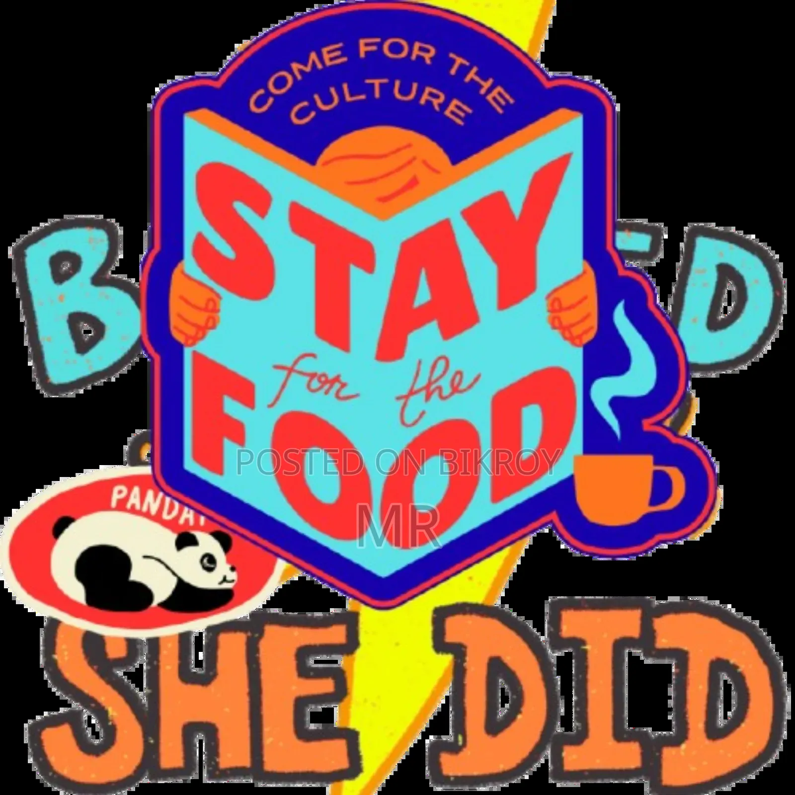 Come for the Culture, Stay for the Food" ভাইব্রেন্ট গ্রাফিক টি-শার্ট