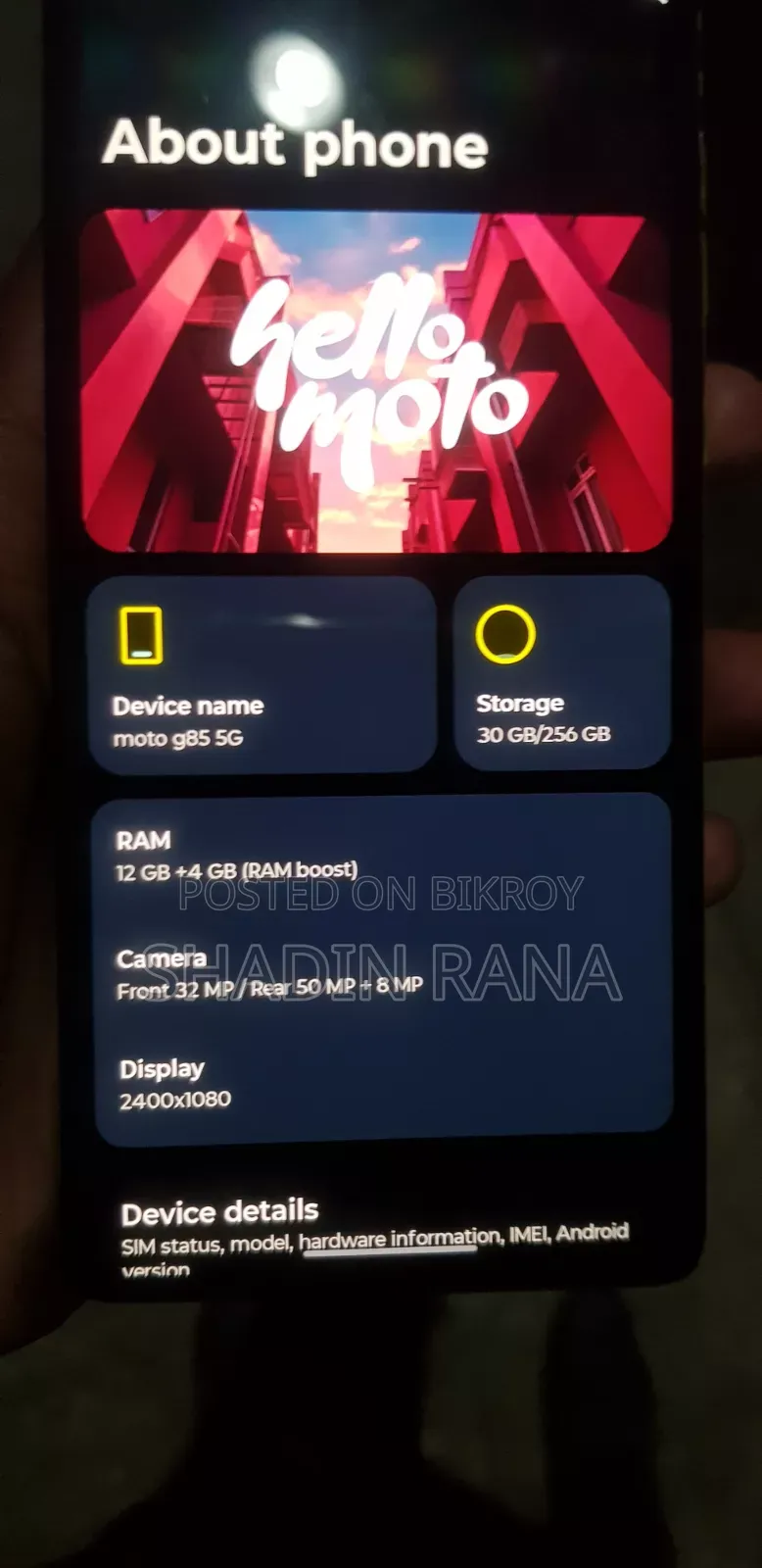 Motorola Moto G85 256 GB Yellow