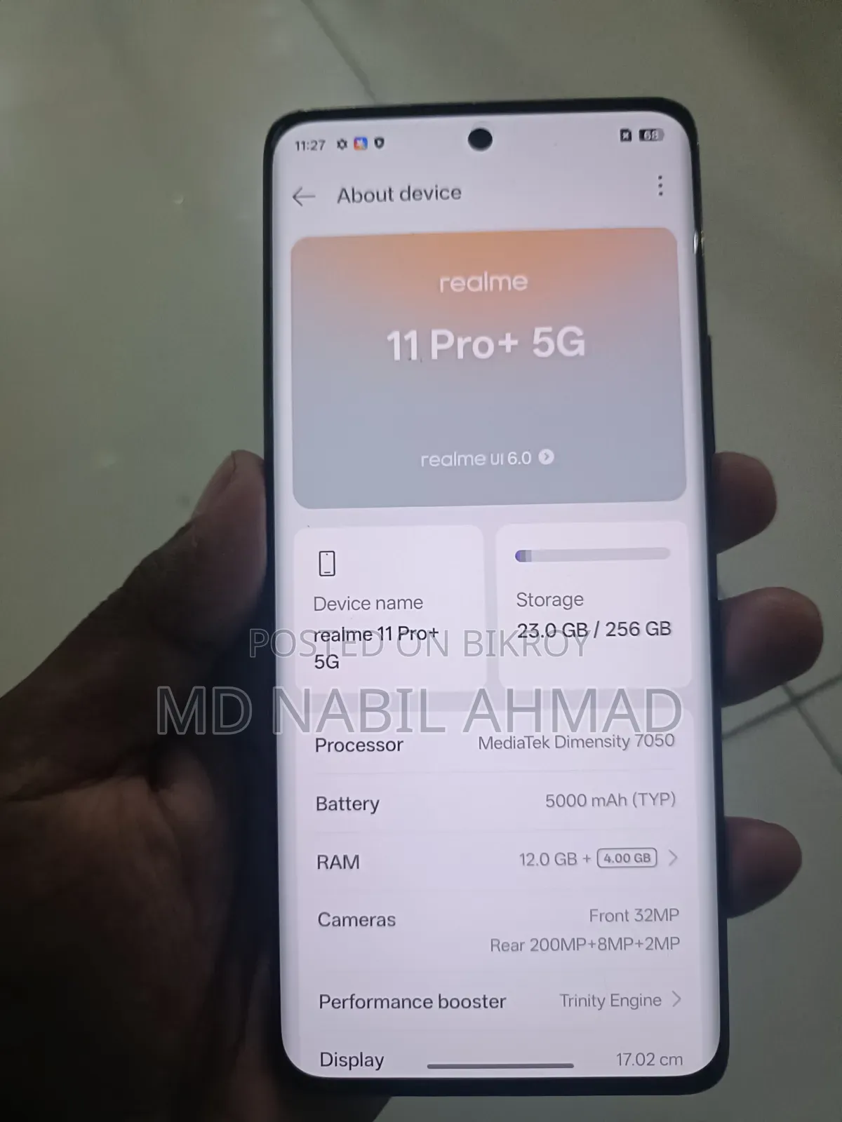 Realme 11 Pro+ 256 GB Gold