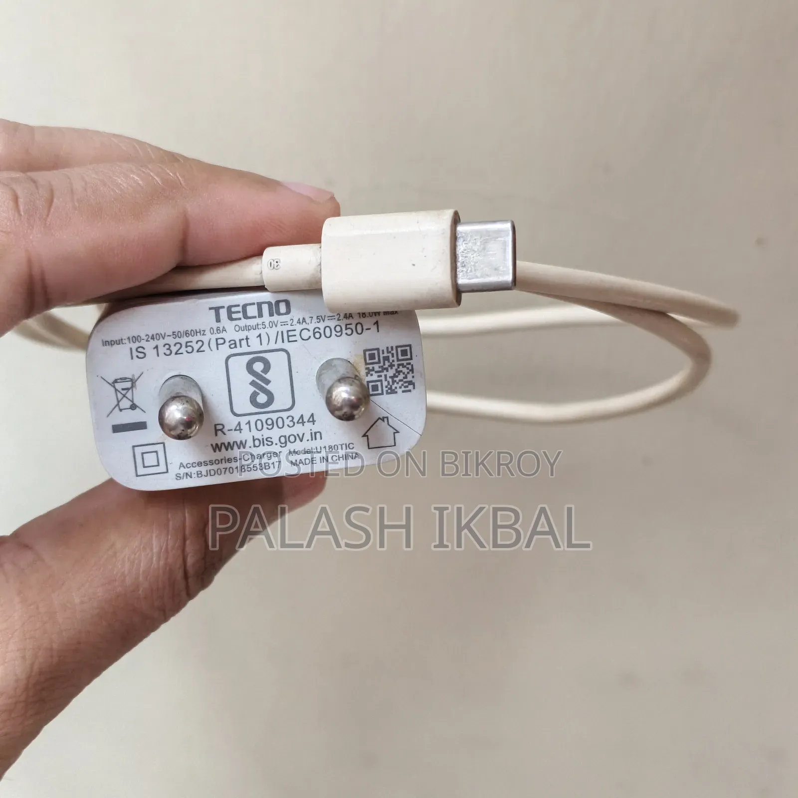 Tecno 18 Watt Charger