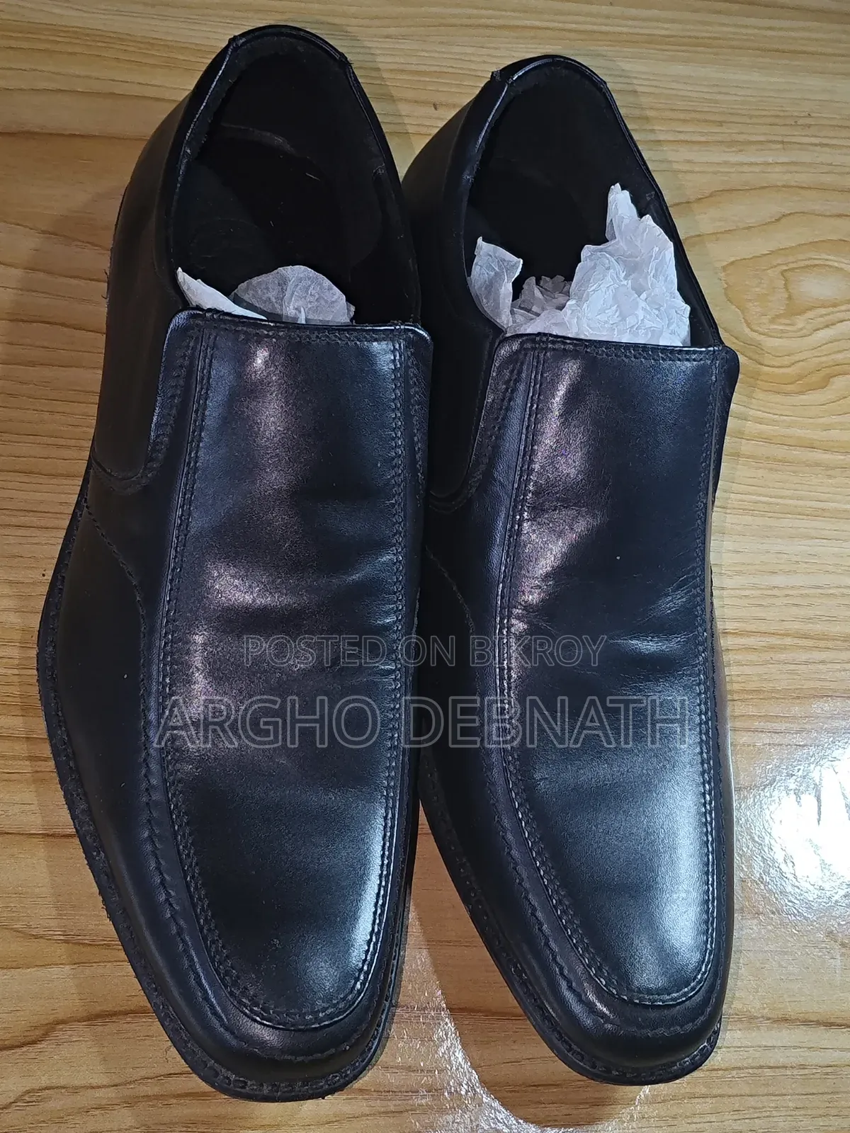 Brand New Men's Black Leather Formal Shoes - Size 41