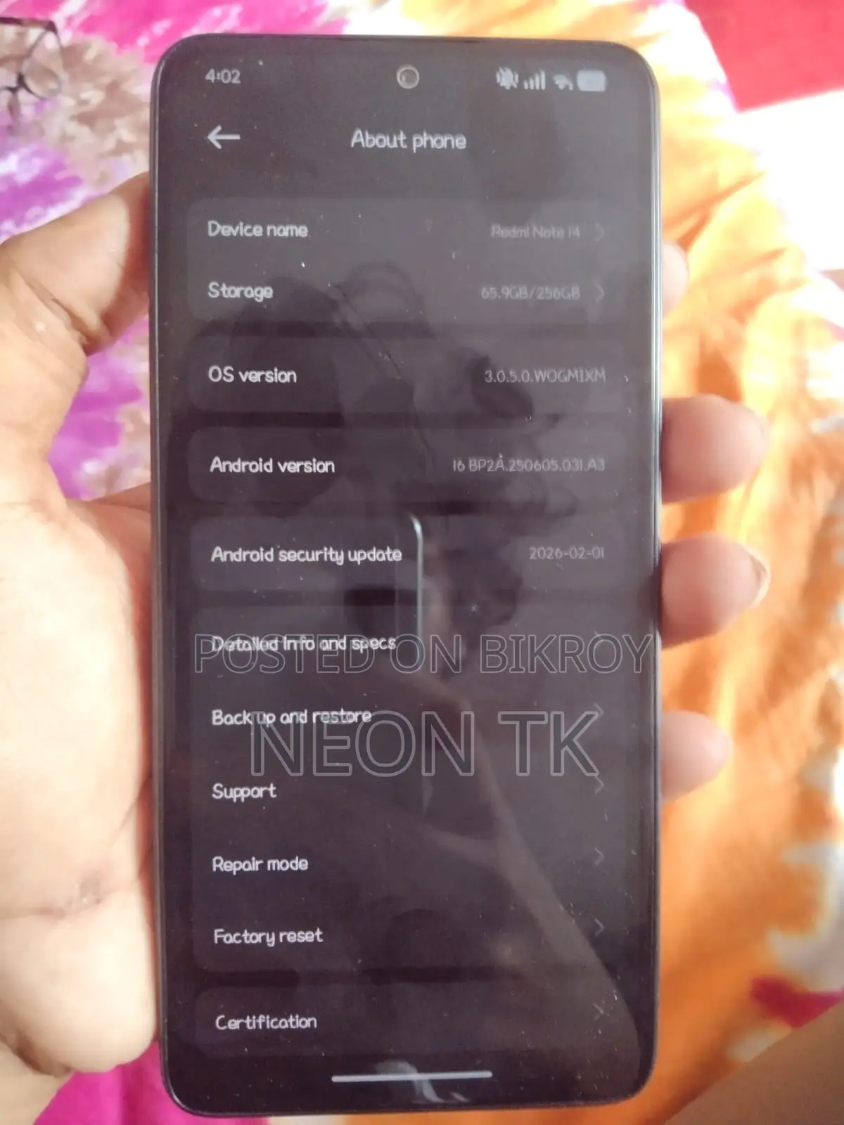Xiaomi Redmi Note 14 4G 256 GB Black