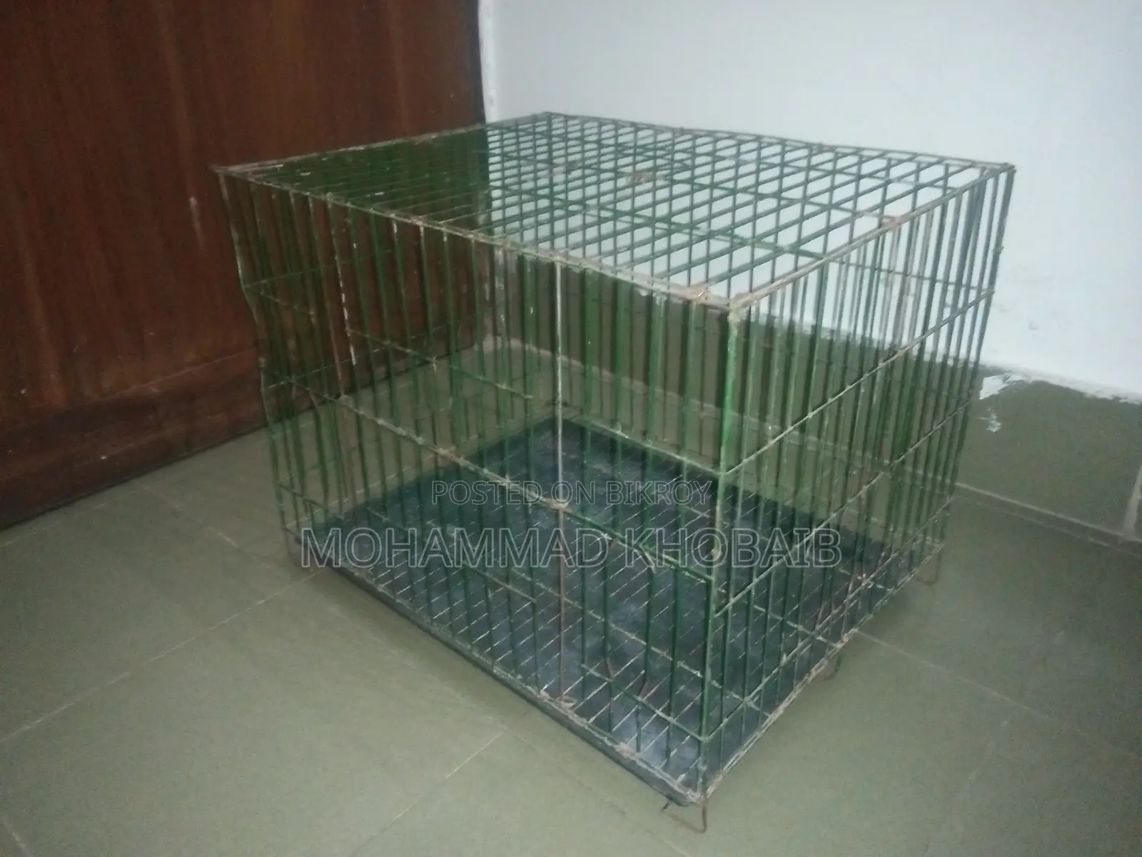 Used Green Wire Pigeon Cage (16"X20") - Good Condition for Pigeons