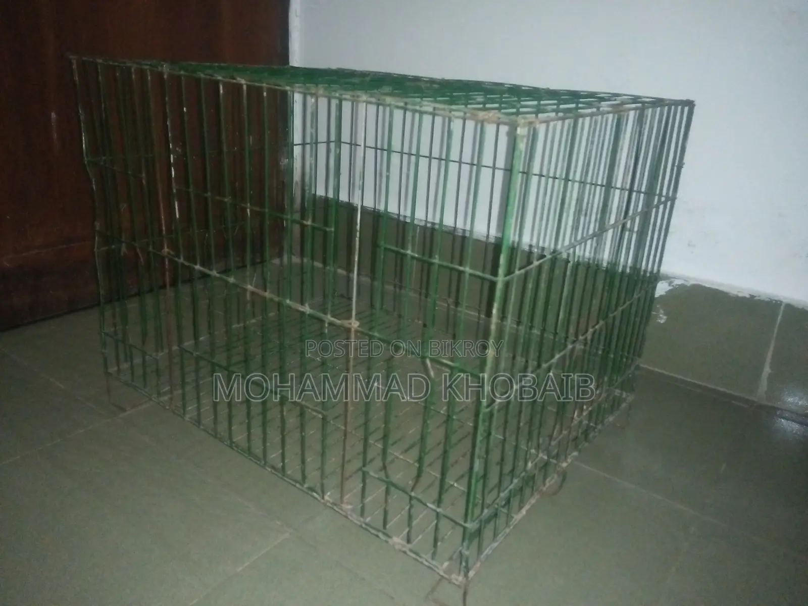 Used Green Wire Pigeon Cage (16"X20") - Good Condition for Pigeons