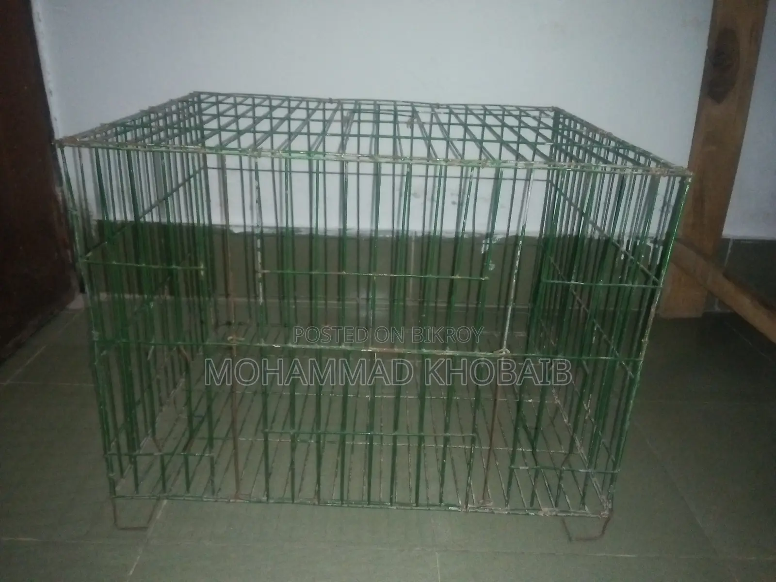 Used Green Wire Pigeon Cage (16"X20") - Good Condition for Pigeons