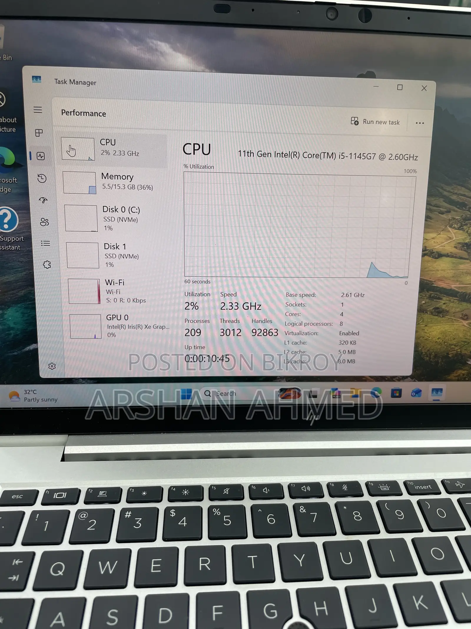 Laptop HP 16GB Intel Core I5 SSD 500GB