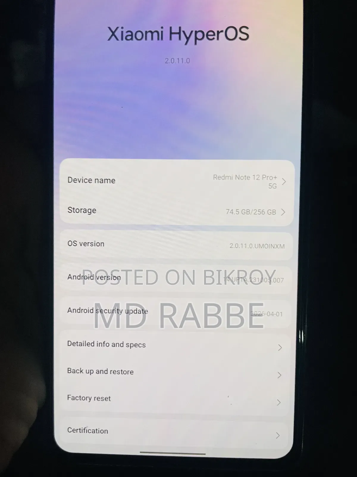 Xiaomi Redmi Note 12 Pro+ 5G 256 GB White