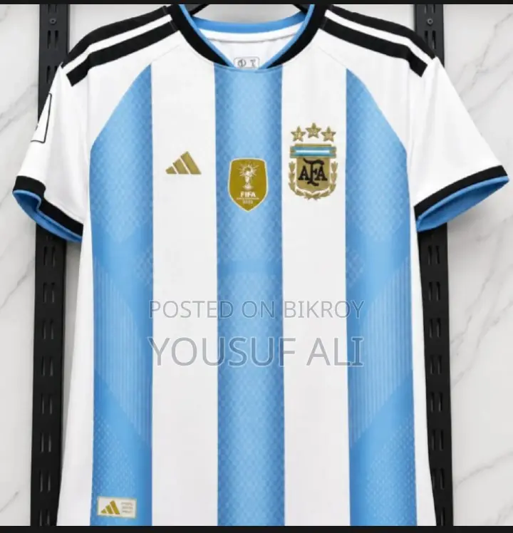 Argentina White Jersey 3 Star - Size Large