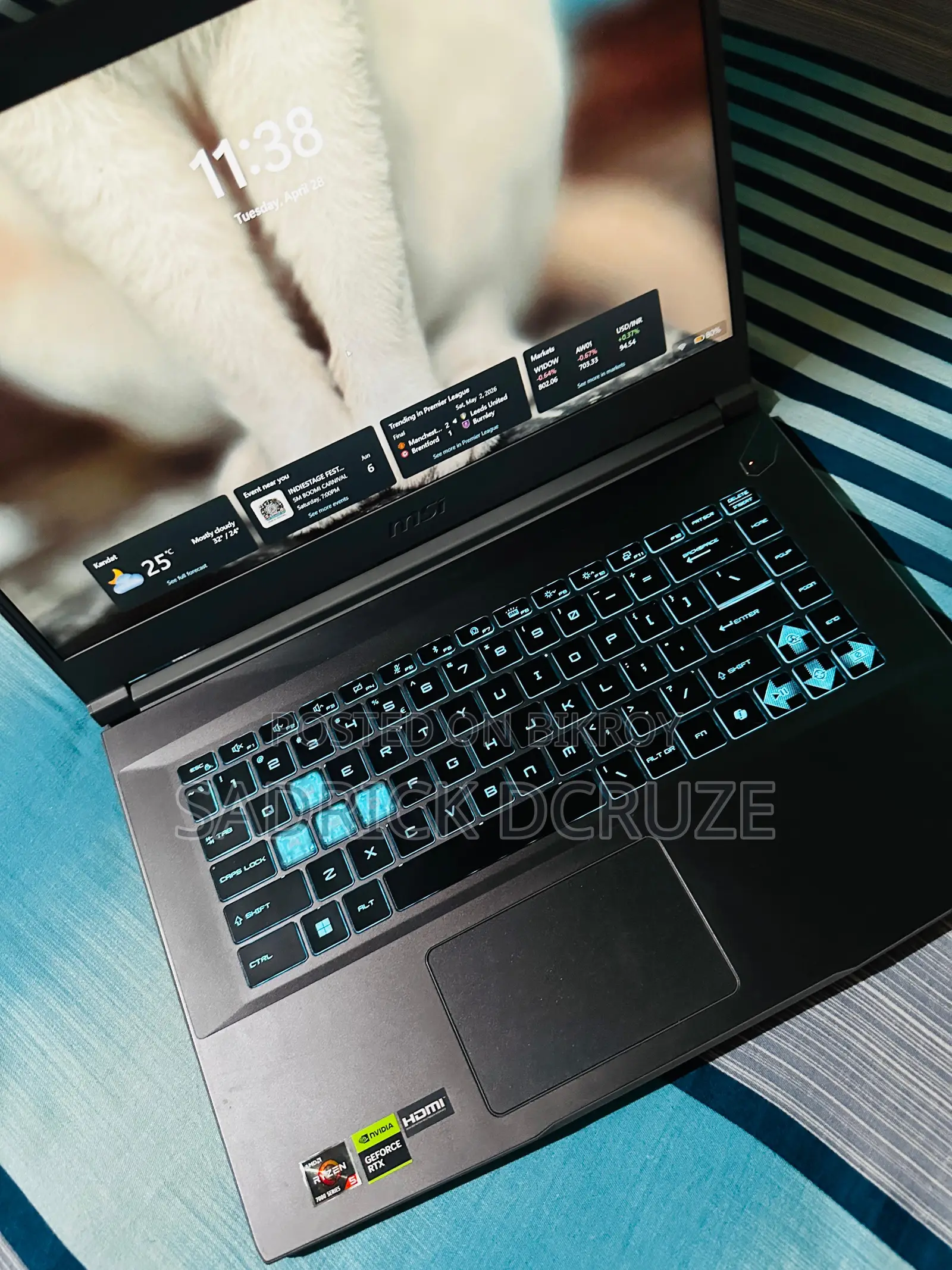 New Laptop MSI GF75 Thin 16GB AMD Ryzen 5 SSD 512GB