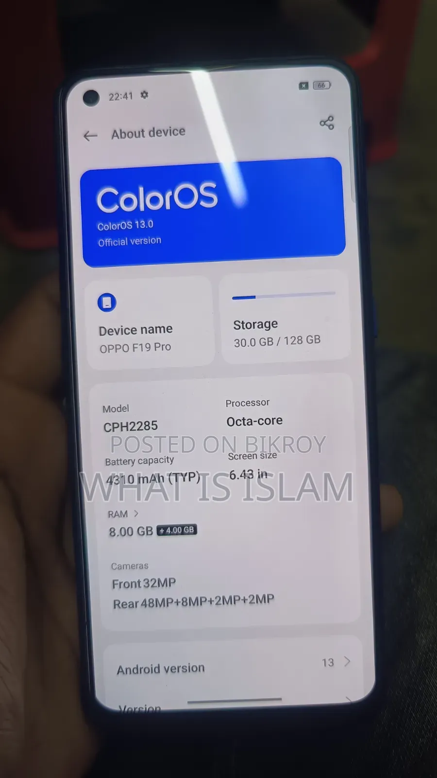 Oppo F19 Pro 128 GB Rose Gold